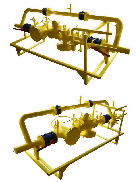 Установка газорегуляторная с одной линией редуцирования и байпасом ПРОМГАЗЭНЕРГО ГРУ-400-СГ-ЭК Установки газорегуляторные